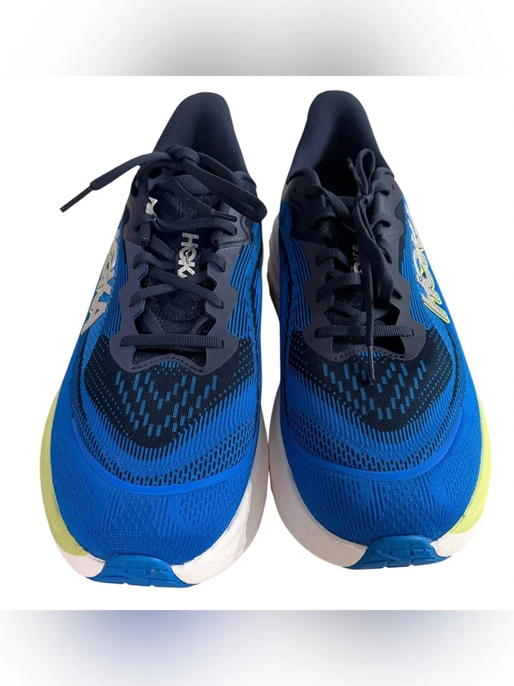 Hoka Skyflow Wide Men's Running Shoes Blue/Lime Green Size 12 2E New Without Box